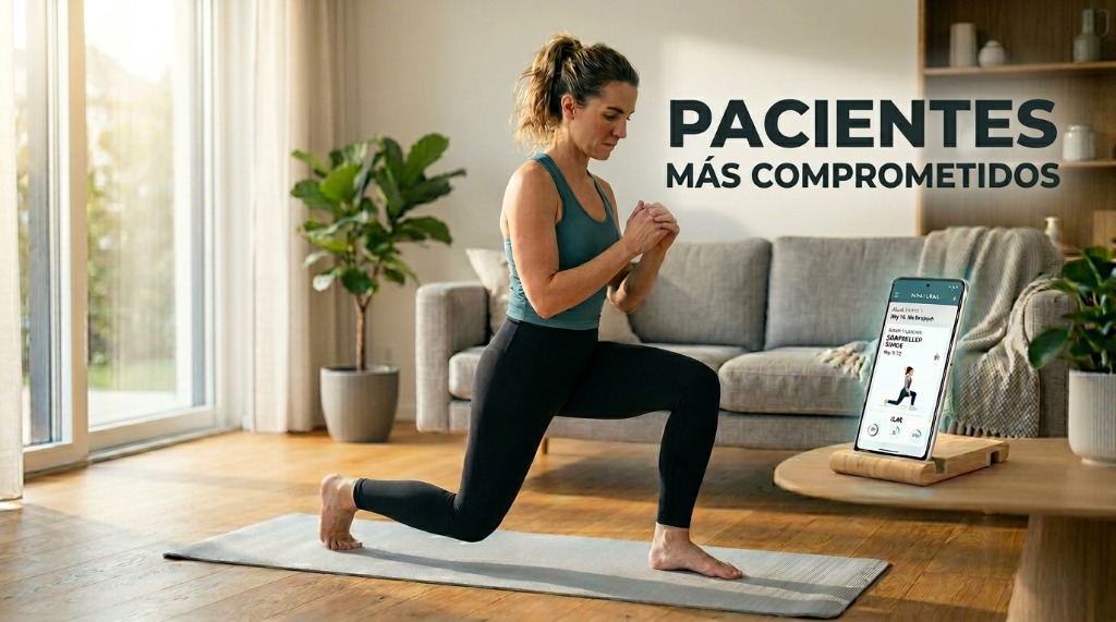 Paciente entrenando en casa