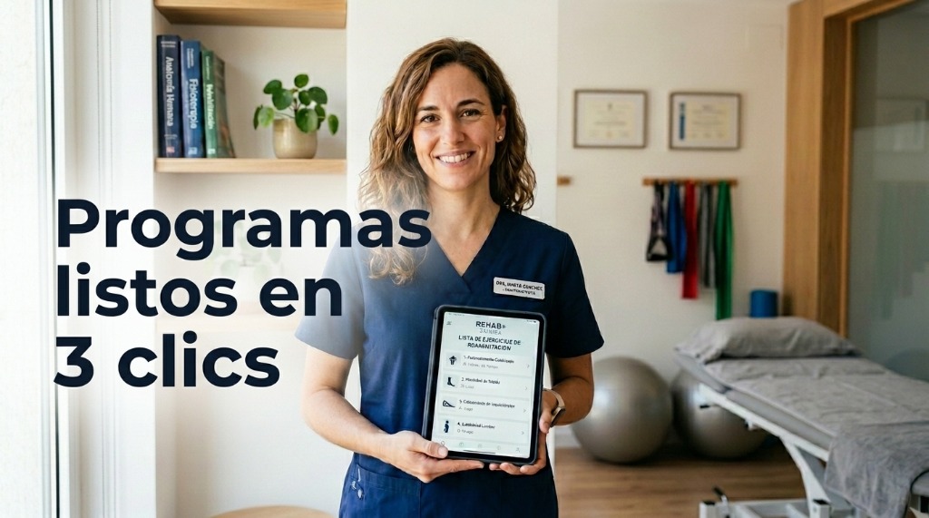 Fisioterapeuta usando la interfaz IA